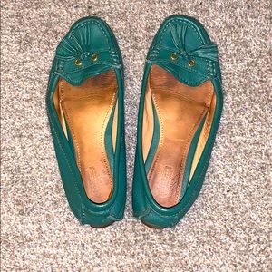 Coach green flat shoes